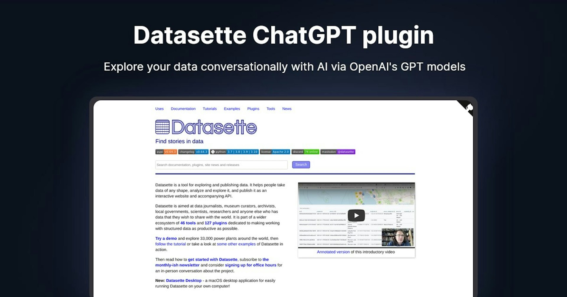 Datasette ChatGPT plugin