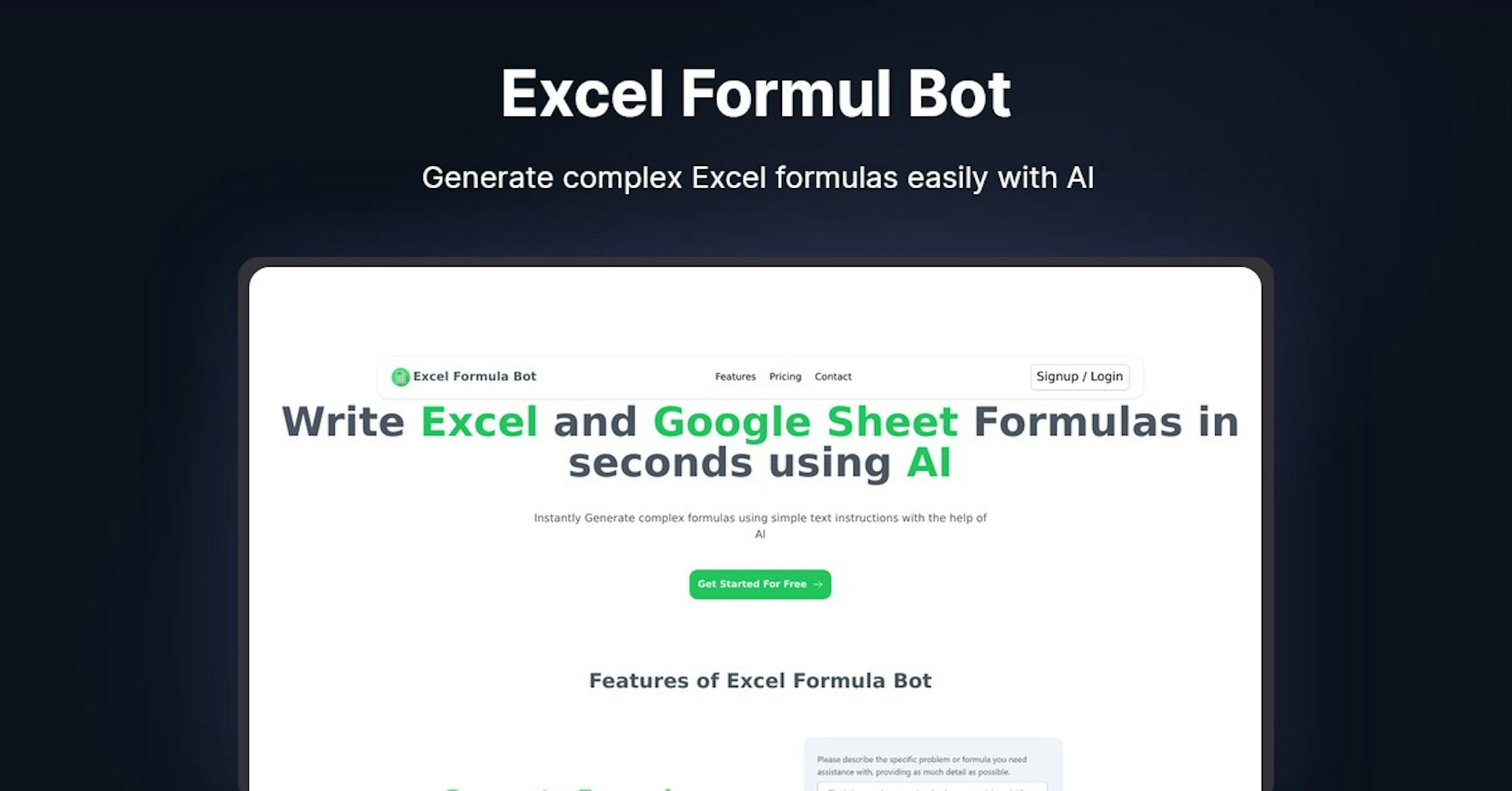 Excel Formul Bot