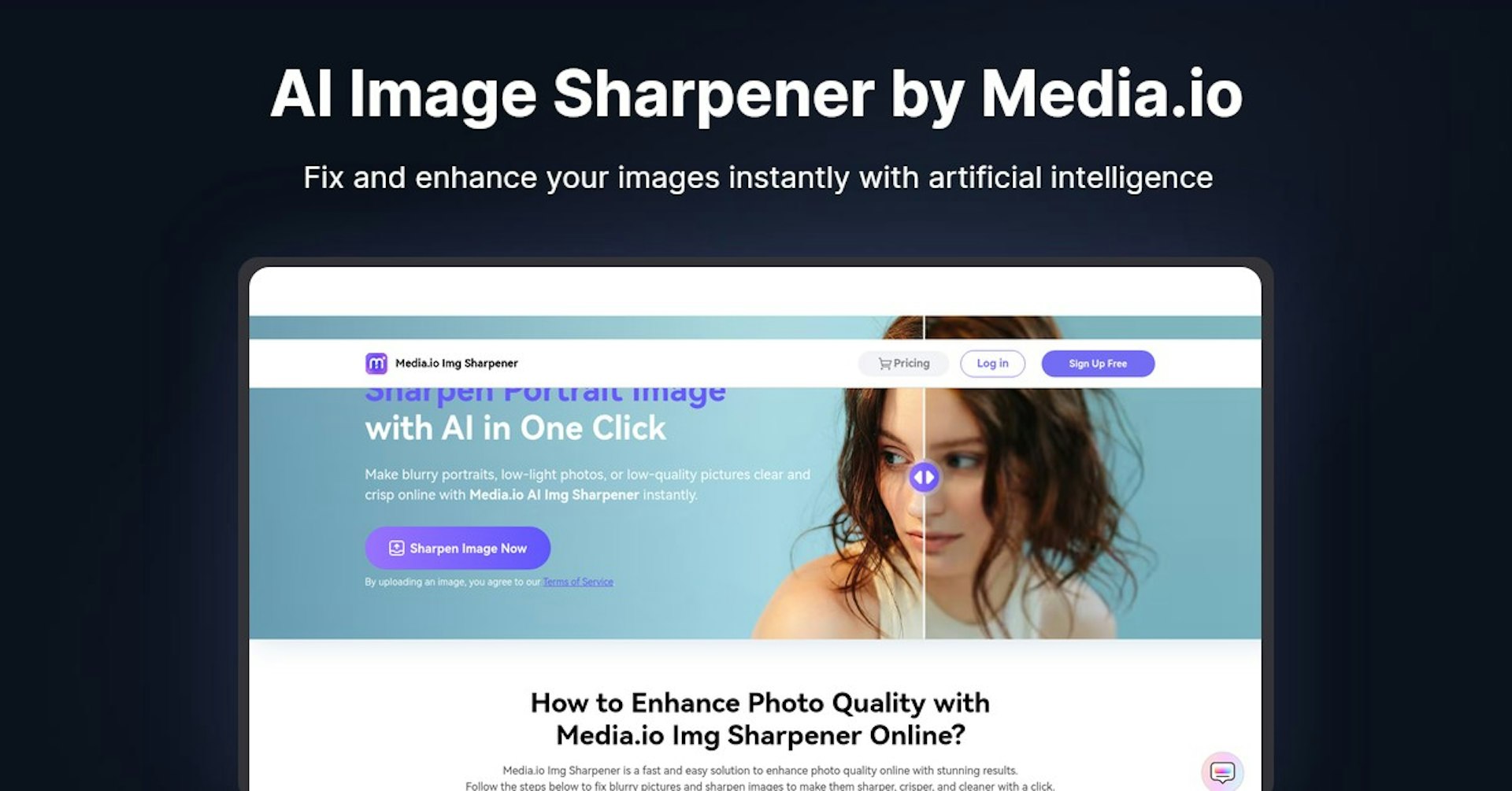 AI Image Sharpener by Media.io