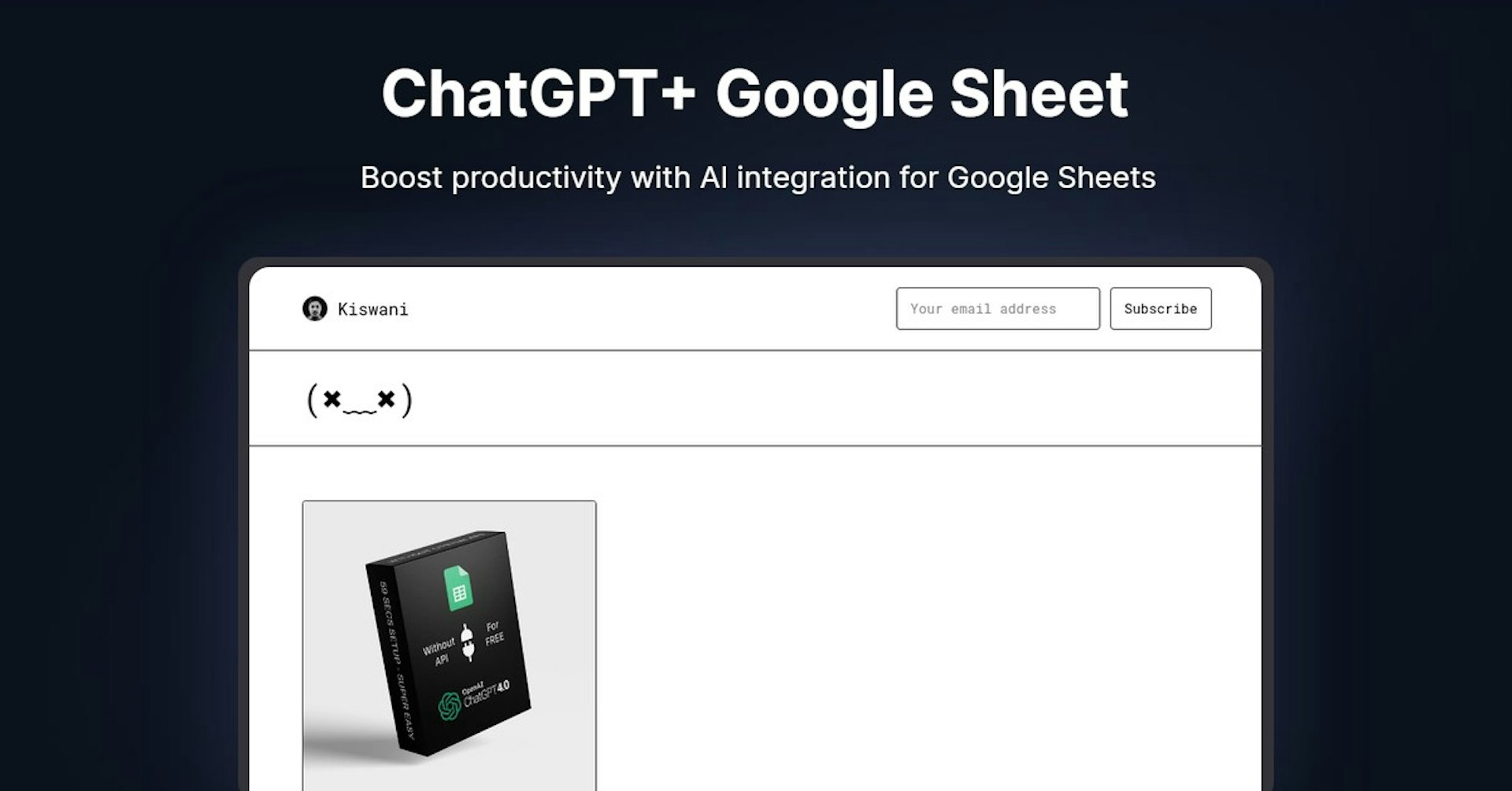ChatGPT Google Sheet