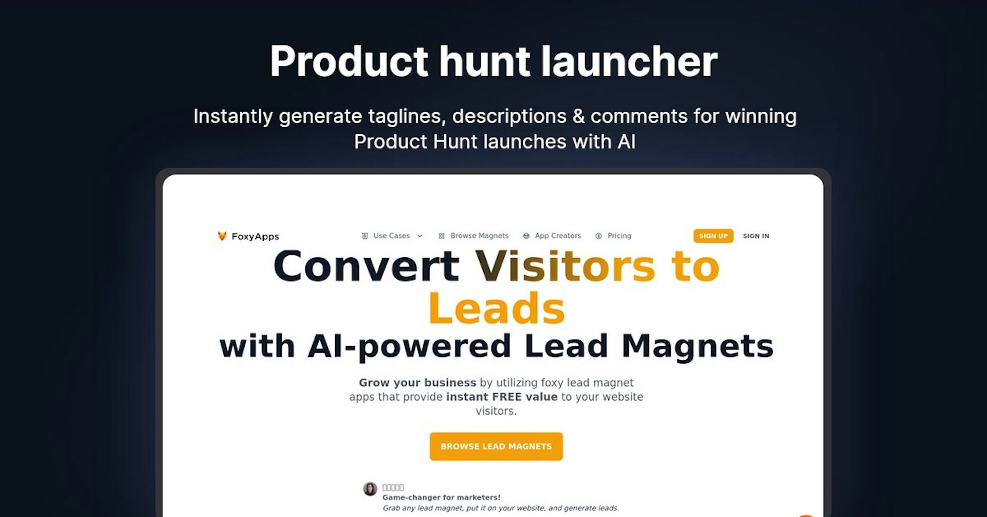 Product hunt launcher