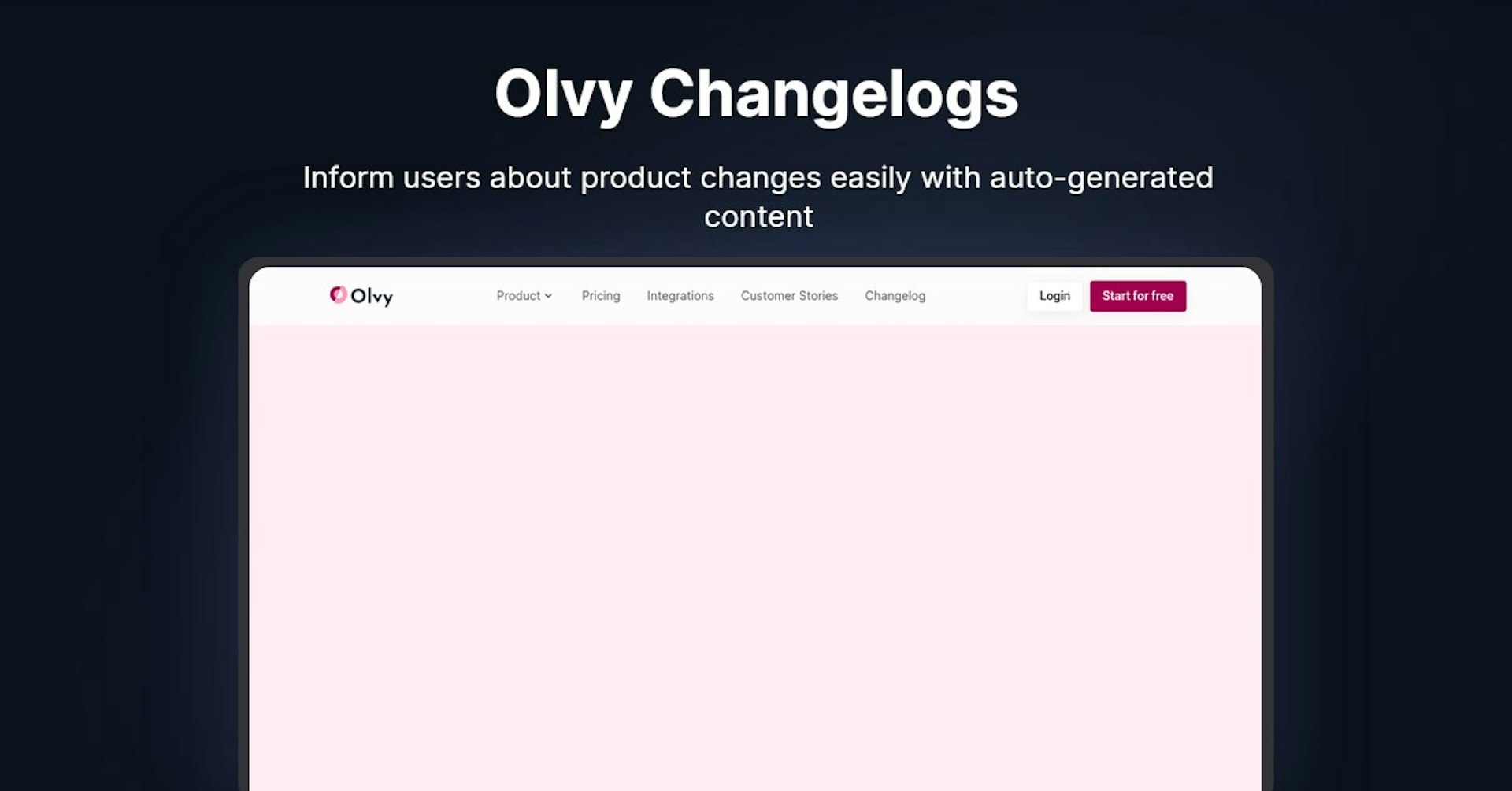 Olvy Changelogs