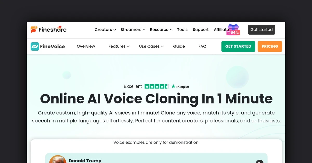FineVoice AI Voice Cloning