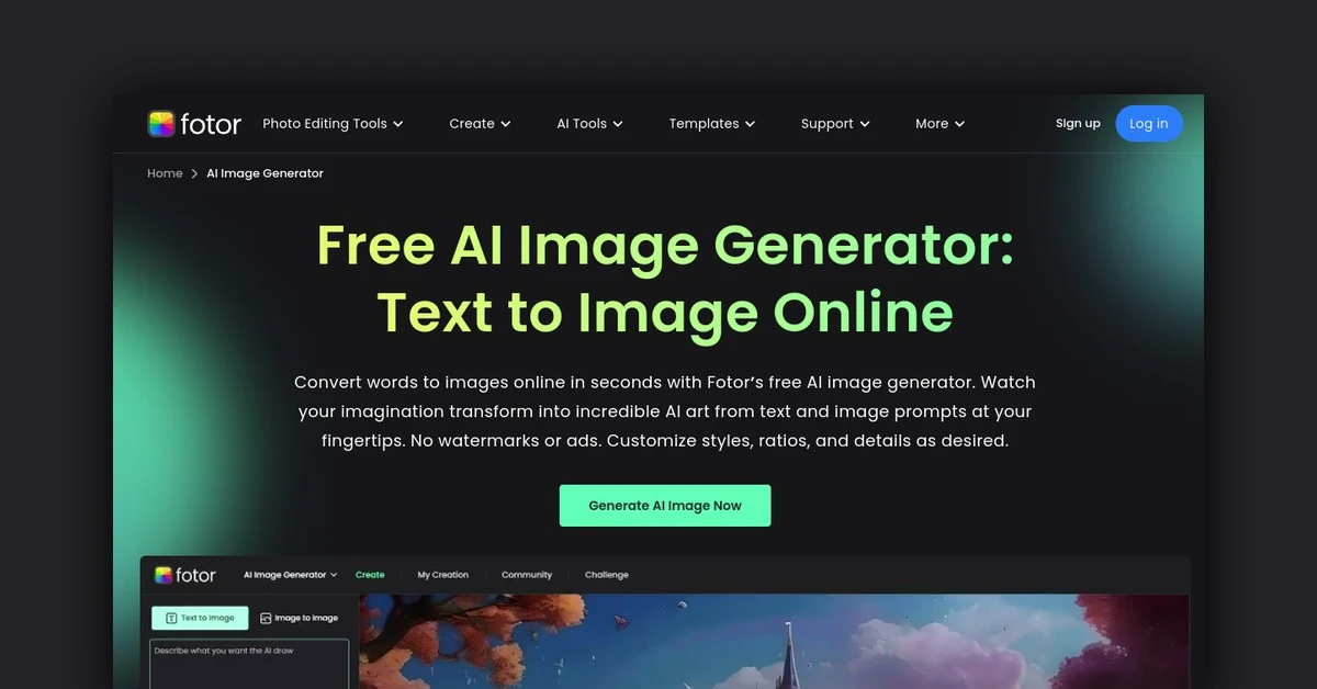 Fotor AI Image Generator