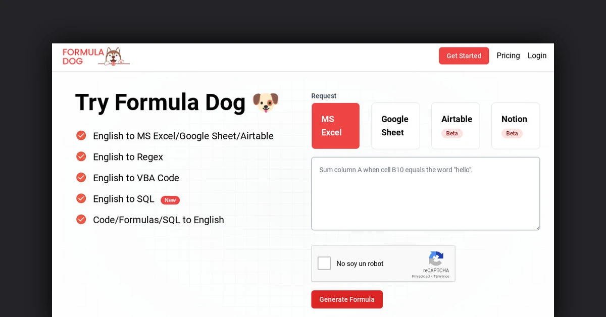 Formula Dog