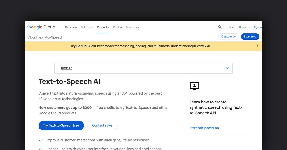 Google Cloud Text-to-Speech