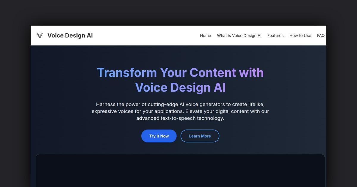 Voice Design AI