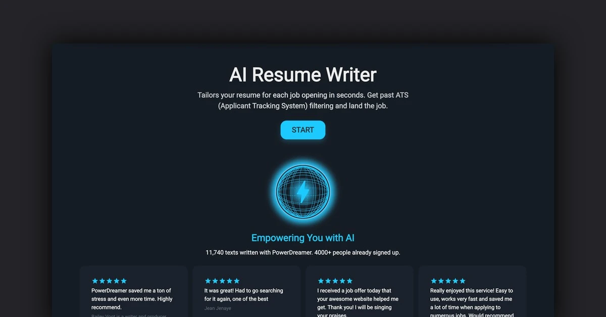 PowerDreamer AI Resume Writer