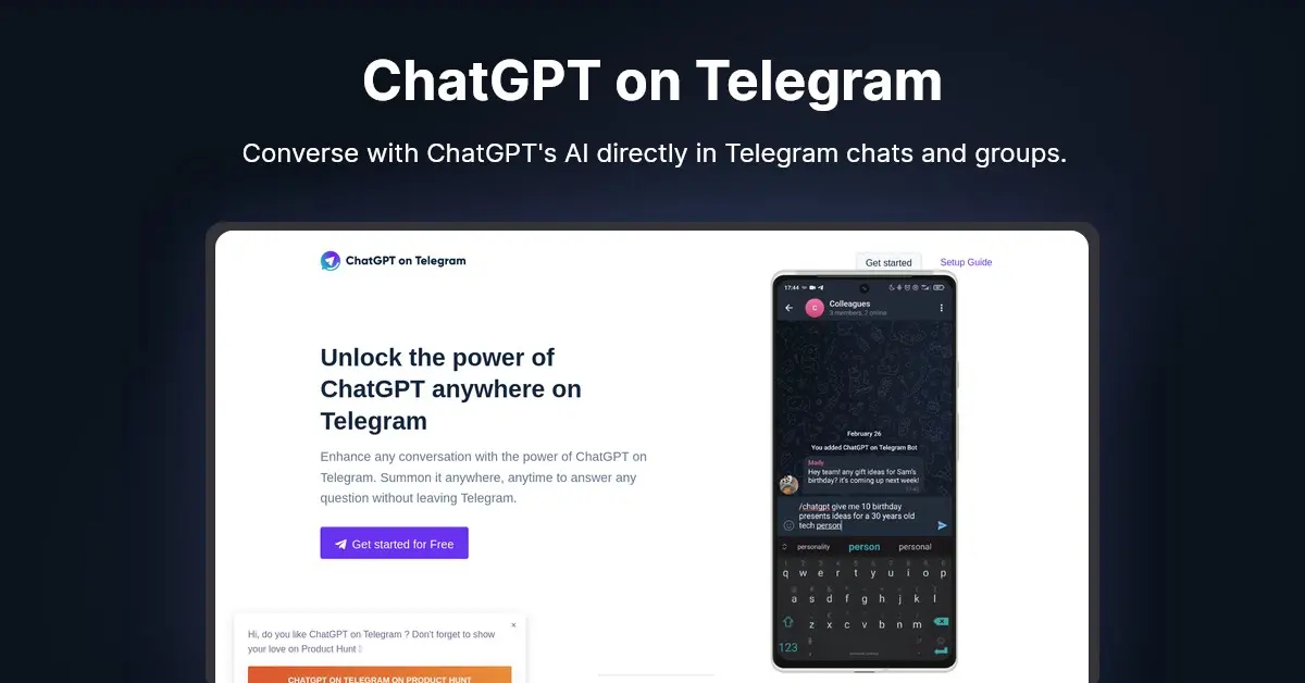 ChatGPT on Telegram Usage