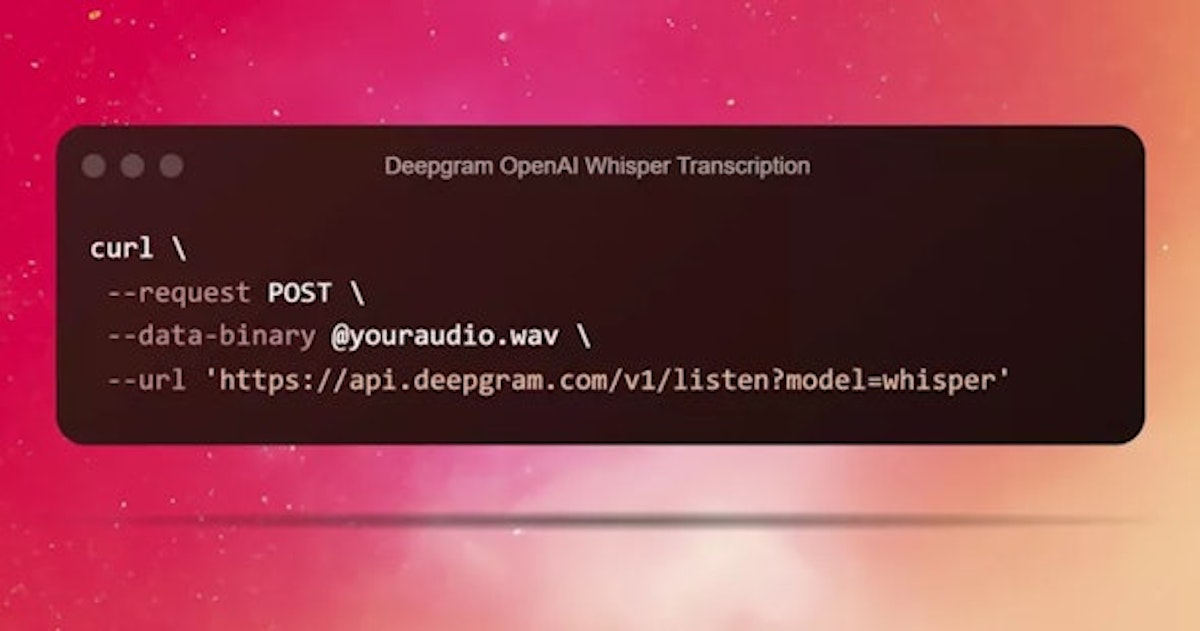 Use OpenAI Whisper Speech Recognition with the Deepgram API