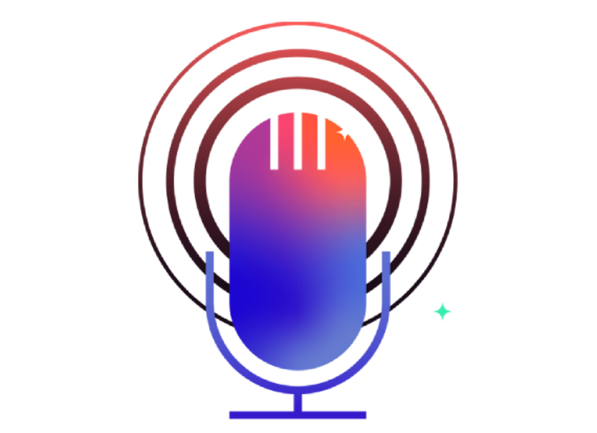 Podcast colored microphone