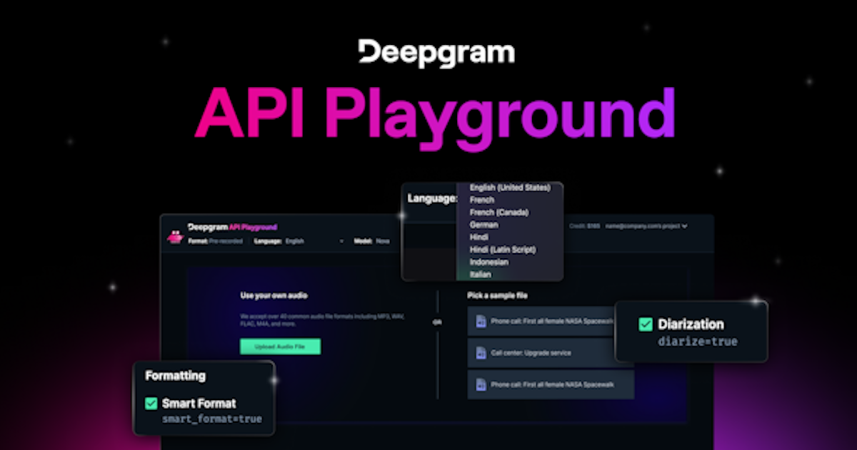Introducing Deepgram’s API Playground: Effortlessly Experiment with Transcription and Language AI