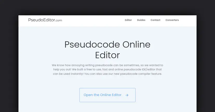 PseudoEditor: Online Pseudocode Editor with Compiler & Syntax ...